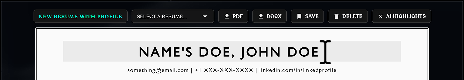 Resume Footer Options