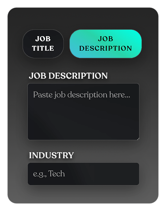 Target Job Information Input